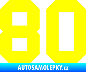 Samolepka Startovní číslo 80 žlutá citron