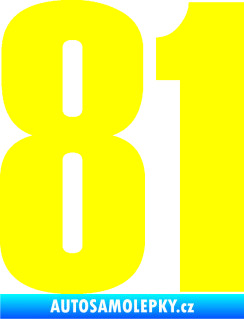 Samolepka Startovní číslo 81 typ 2 žlutá citron