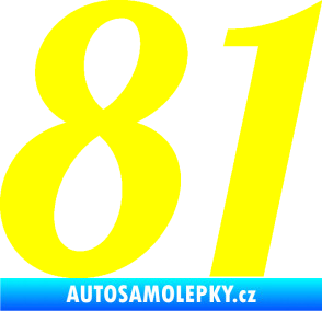 Samolepka Startovní číslo 81 typ 3   žlutá citron