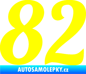 Samolepka Startovní číslo 82 typ 3   žlutá citron