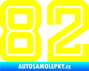 Samolepka Startovní číslo 82 typ 7 žlutá citron