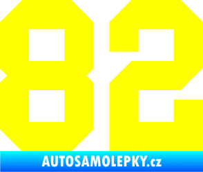 Samolepka Startovní číslo 82 žlutá citron