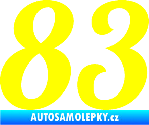 Samolepka Startovní číslo 83 typ 3   žlutá citron