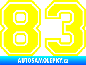 Samolepka Startovní číslo 83 typ 4 žlutá citron