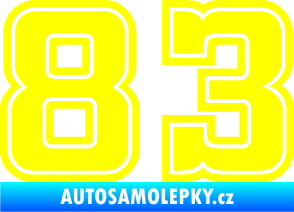Samolepka Startovní číslo 83 typ 5 žlutá citron
