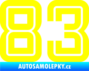 Samolepka Startovní číslo 83 typ 7 žlutá citron