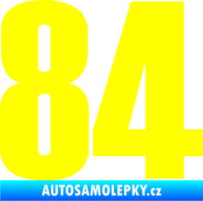 Samolepka Startovní číslo 84 typ 2    žlutá citron