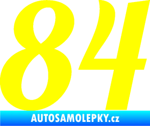 Samolepka Startovní číslo 84 typ 3  žlutá citron