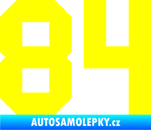 Samolepka Startovní číslo 84 žlutá citron