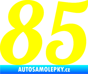 Samolepka Startovní číslo 85 typ 3   žlutá citron
