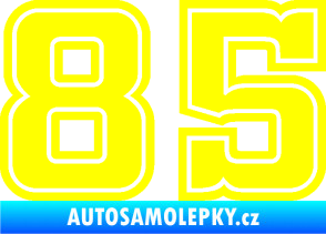 Samolepka Startovní číslo 85 typ 5 žlutá citron