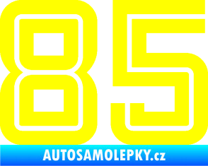 Samolepka Startovní číslo 85 typ 7 žlutá citron