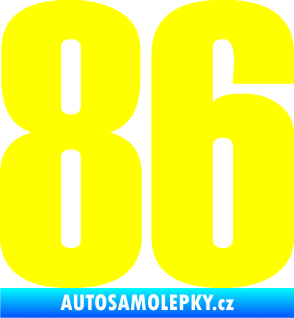 Samolepka Startovní číslo 86 typ 2      žlutá citron