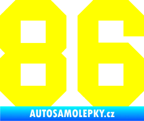 Samolepka Startovní číslo 86 žlutá citron