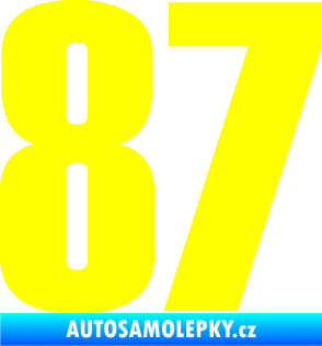 Samolepka Startovní číslo 87 typ 2       žlutá citron