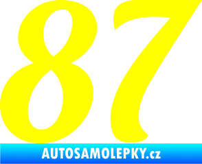 Samolepka Startovní číslo 87 typ 3   žlutá citron