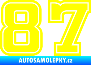 Samolepka Startovní číslo 87 typ 5 žlutá citron