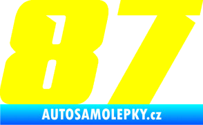 Samolepka Startovní číslo 87 typ 6 žlutá citron