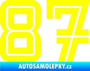 Samolepka Startovní číslo 87 typ 7 žlutá citron