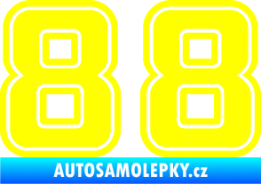 Samolepka Startovní číslo 88 typ 5 žlutá citron