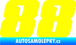 Samolepka Startovní číslo 88 typ 6 žlutá citron