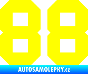 Samolepka Startovní číslo 88 žlutá citron
