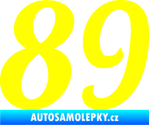 Samolepka Startovní číslo 89 typ 3  žlutá citron