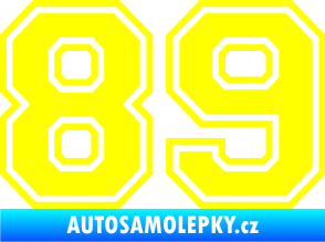 Samolepka Startovní číslo 89 typ 4 žlutá citron