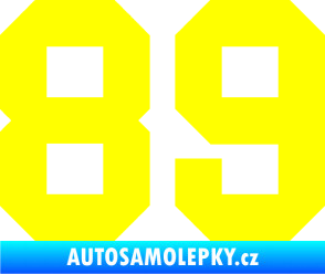 Samolepka Startovní číslo 89 žlutá citron