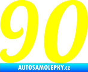 Samolepka Startovní číslo 90 typ 3   žlutá citron