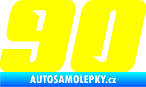Samolepka Startovní číslo 90 typ 6 žlutá citron