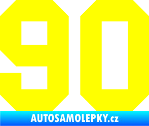 Samolepka Startovní číslo 90 žlutá citron