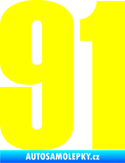 Samolepka Startovní číslo 91 typ 2 žlutá citron