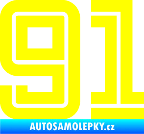 Samolepka Startovní číslo 91 typ 7 žlutá citron