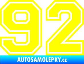 Samolepka Startovní číslo 92 typ 4 žlutá citron