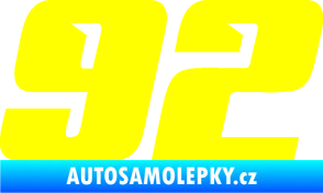 Samolepka Startovní číslo 92 typ 6 žlutá citron