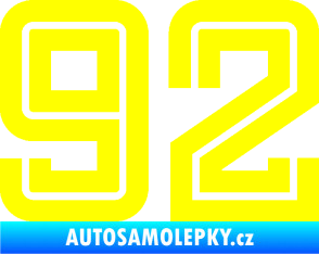 Samolepka Startovní číslo 92 typ 7 žlutá citron
