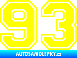 Samolepka Startovní číslo 93 typ 4 žlutá citron