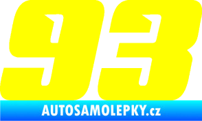 Samolepka Startovní číslo 93 typ 6 žlutá citron
