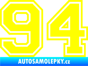 Samolepka Startovní číslo 94 typ 4 žlutá citron