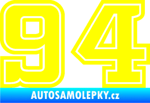 Samolepka Startovní číslo 94 typ 5 žlutá citron