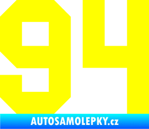 Samolepka Startovní číslo 94 žlutá citron