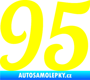 Samolepka Startovní číslo 95 typ 3   žlutá citron