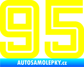 Samolepka Startovní číslo 95 typ 7 žlutá citron