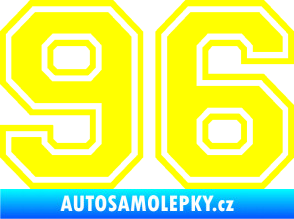 Samolepka Startovní číslo 96 typ 4 žlutá citron