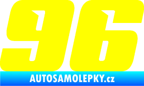 Samolepka Startovní číslo 96 typ 6 žlutá citron