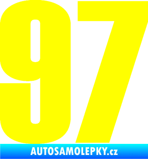 Samolepka Startovní číslo 97 typ 2 žlutá citron