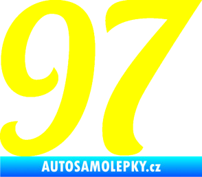 Samolepka Startovní číslo 97 typ 3   žlutá citron