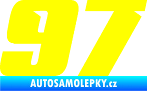 Samolepka Startovní číslo 97 typ 6 žlutá citron