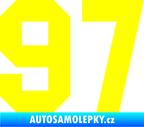 Samolepka Startovní číslo 97 žlutá citron